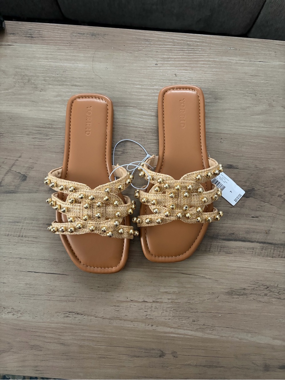 Torrid Wide Width Gold Sandal Slides - Picture 2 of 7